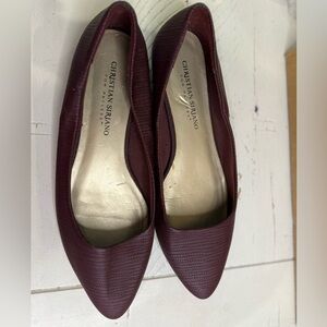 Christian Siriano Wine Textured Ballet Flats